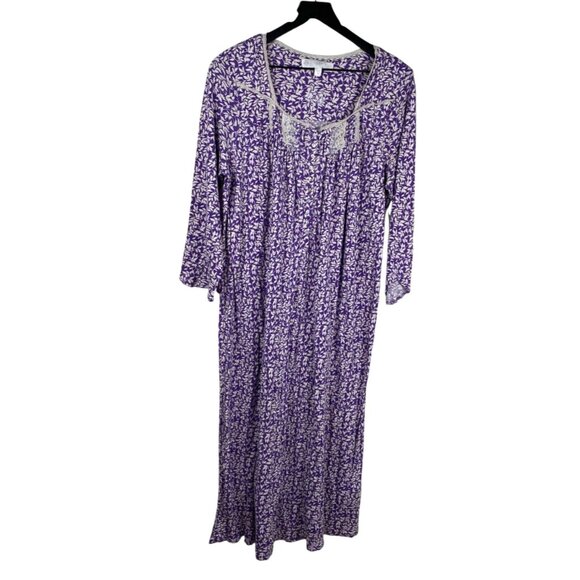 Eileen West Other - Eileen West Nightgown Women's Purple Floral Sweetheart Neck Modal Grandma Size M
